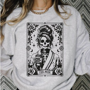 The Mom Tarot Card Sweatshirt, Skeleton Mother Hoodie, Witchy Vibes Celestial Mama Tee, Mother&#39;s Day Shirt, Mama Shirt, Mother&#39;s Day Gift