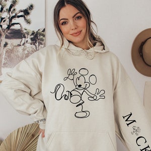 Mickey Mouse Since 1928 Hoodie, Mickey Sweatshirt, Disneyworld Shirt, Retro Disney Family Matching Trip Shirt, Sleeve Mickey Hoodie