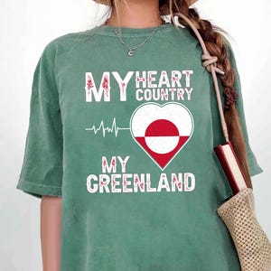 Comfort Colors® My Heart Country My Greenland Shirt,Greenland Is Ours Shirt,Greenlandic Flag Shirt,Greenland Pride Apparel,Anti Trump Shirt