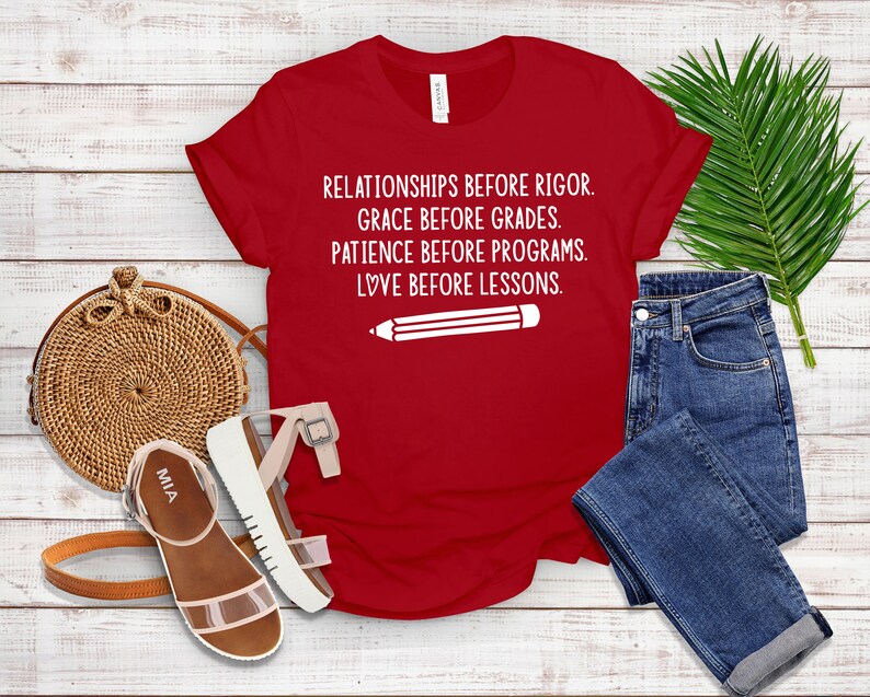 Relationships Before Rigor Graphic Tee Back To School Etsy