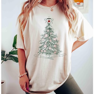 Comfort Colors Christmas Baseball Tree Shirt, Holiday Baseball Game Tee, Baseball Shirt, Baseball Family Christmas Shirt, Baseball Gift