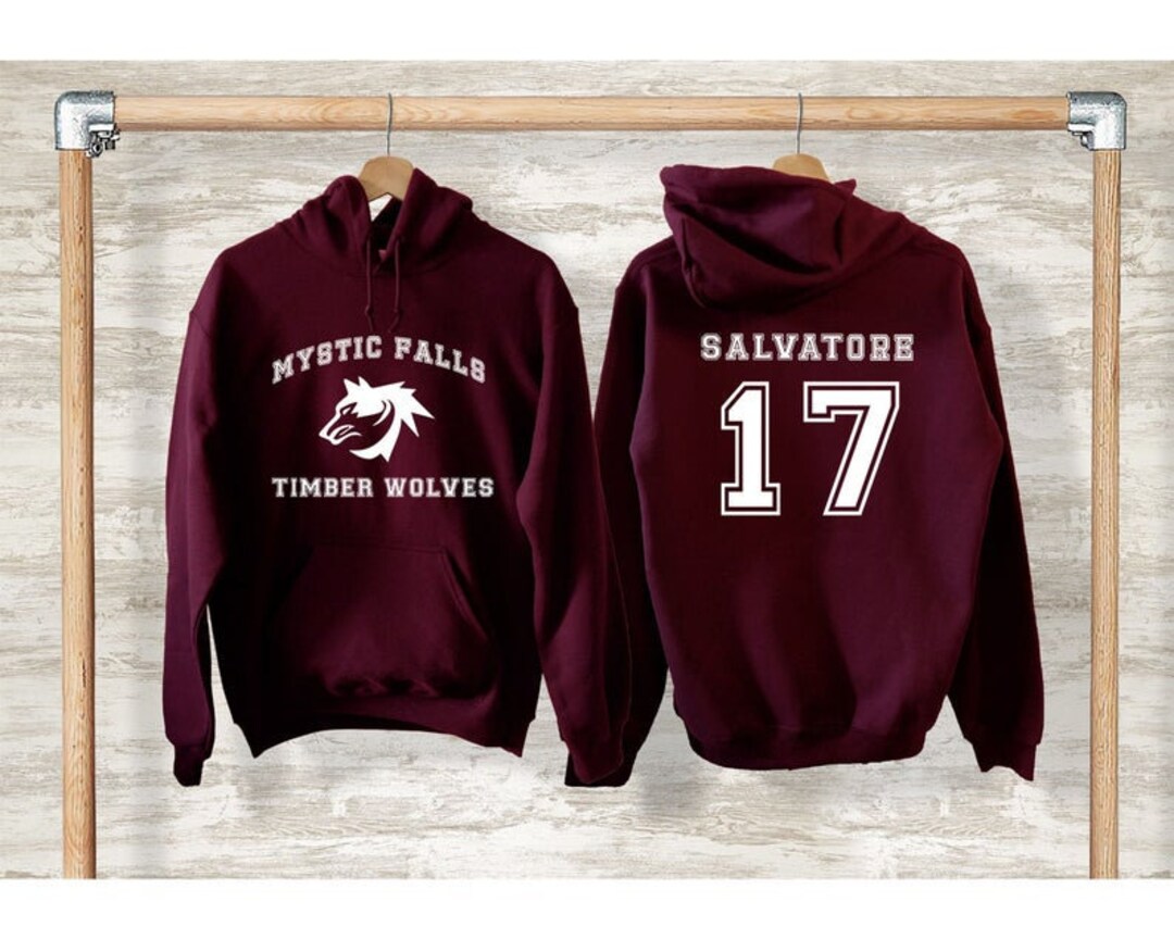 The Vampire Diaries Inspired Hoodies, Mystic Falls Salvatore 17 Front