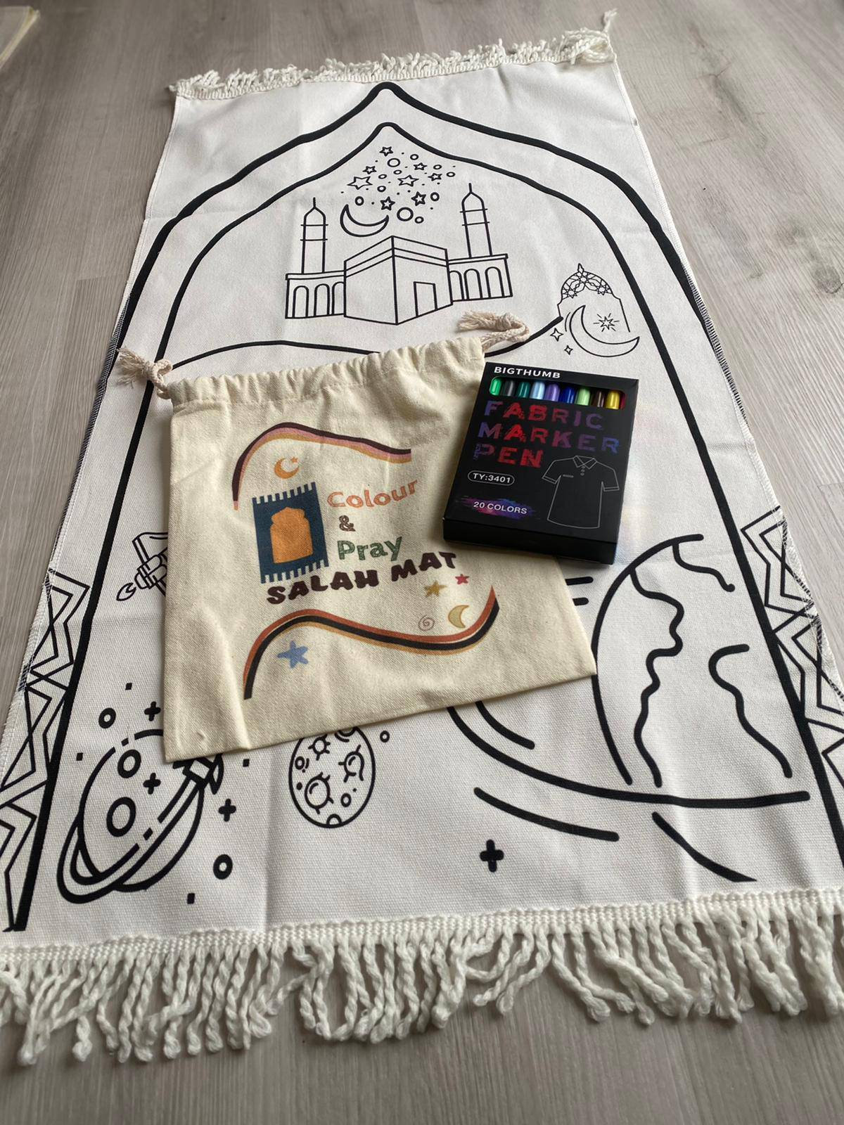Colour and Pray Salah Prayer Mat Set for Children Activity Etsy