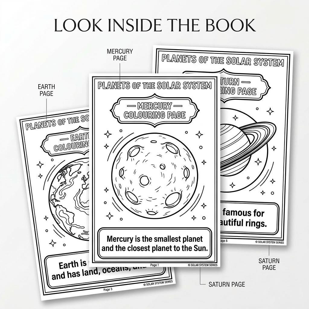 Solar System Coloring Book for Kids | Planets, Fun Facts, Ages 5-8 ...