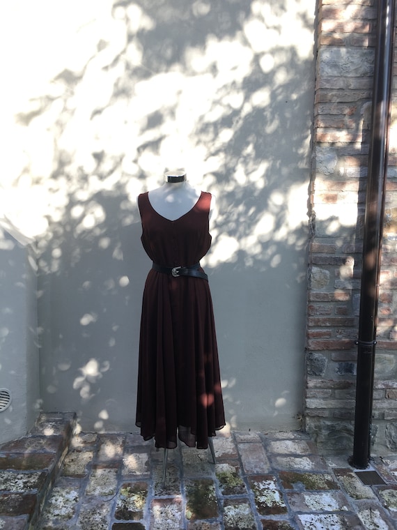 Vintage 80s pinafore long dress / size M