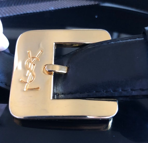 Vintage YSL Gold Logo Belt