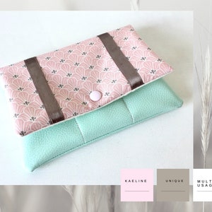 Porte-cartes multi-usages cuir synthétique pastel Kaeline Créations
