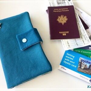 Pochette de voyage passeport cartes embarquement - Kaeline Création
