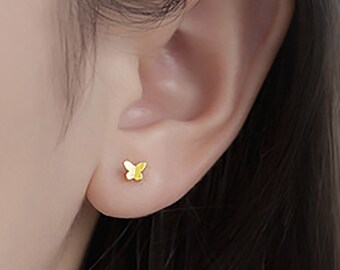 Mini Gold Butterfly Minimalist Stud Earring**Tiny Butterfly Earring**Geometric Earrings**Everyday Stud**Bridesmaid Gift for Her**Unique Gift
