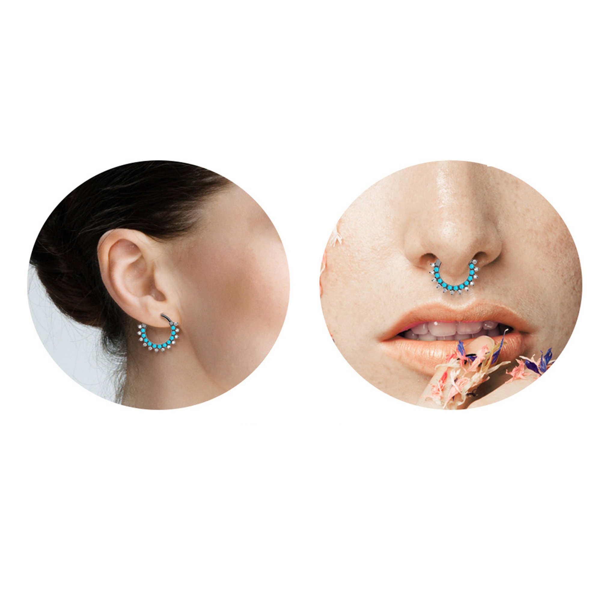 Turquoise Nose Ring Turquoise Nose Ring Hoop Gold Nose Ring Etsy