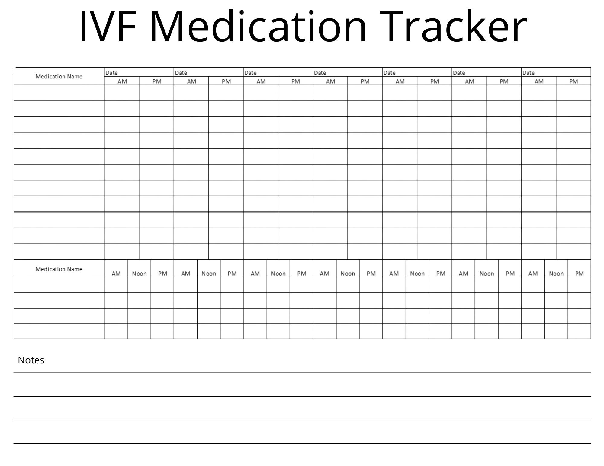 Digital IVF Medication Tracker Printable IVF Journey in Etsy