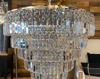 Luxury Crystal Chrome Chandelier Lighting Modern Contemporary Chandeliers Pendant Ceiling Lamp Light Fixture 6-Tier for Entry