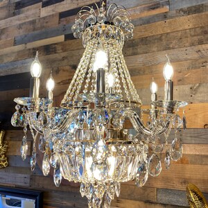 Crystal Chandelier 26 Wide 11-Light Crystal Lighting Fixture French Gold Pendant Light Chandelier Modern Traditional living room Chandelier image 1