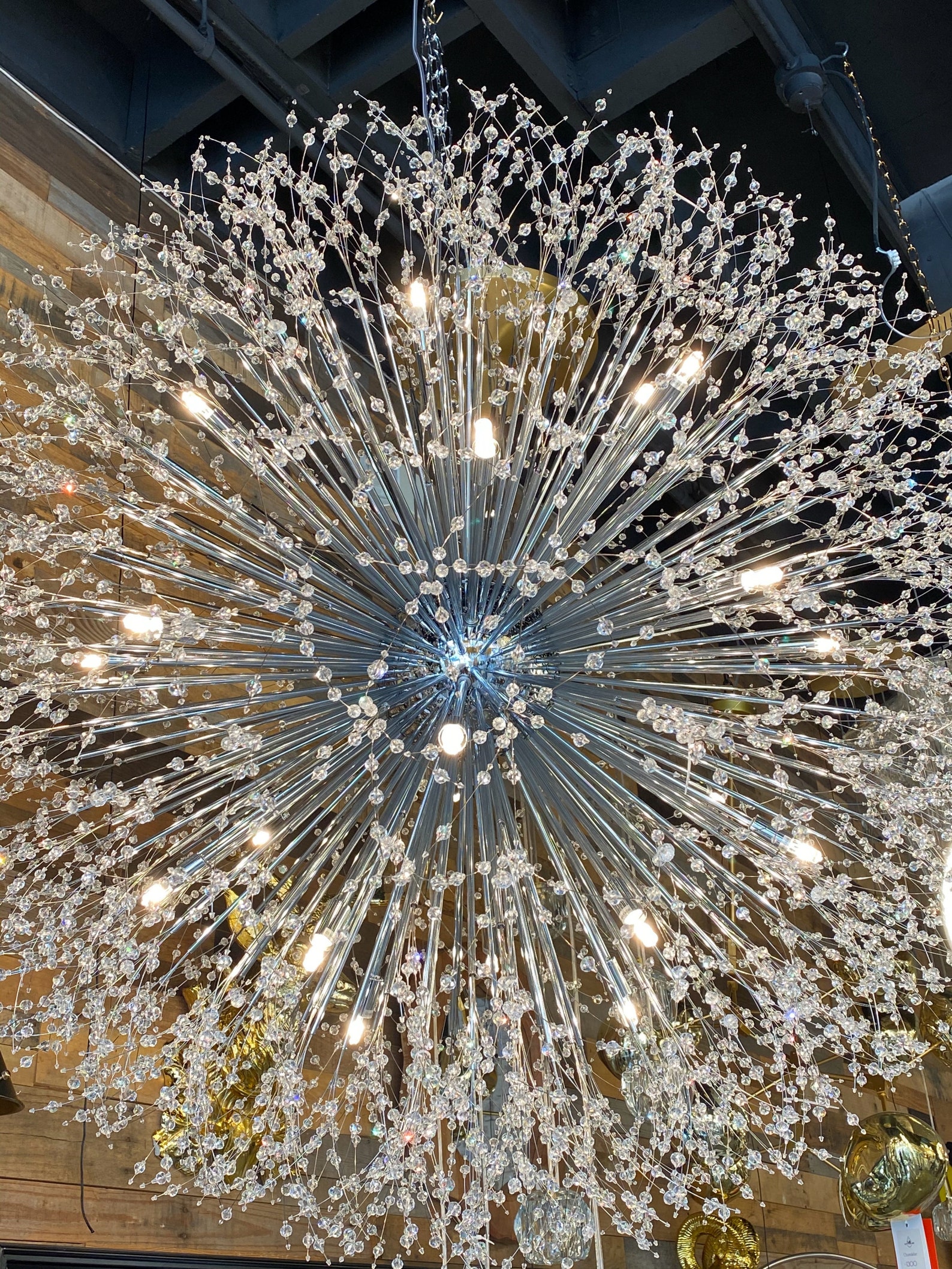 Crystal Modern Chandelier Starburst Chandelier Round Lighting Etsy