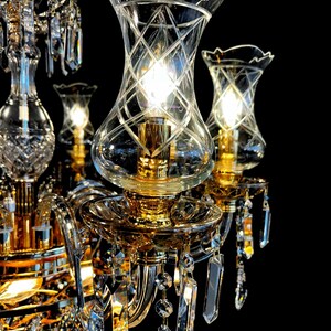Crystal Chandelier 29 W Gold Pendant Chandelier Unique Fixture Living Room Chandelier Vantage ...