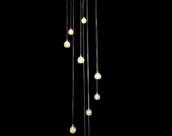 luxury Chandelier  10- lights Crystal Modern Staircase  ceiling light Gold Foyer Chandelier