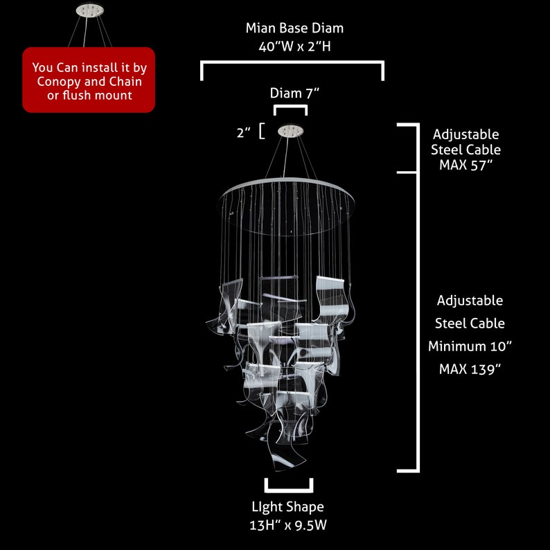 Luxe handgemaakte acryl kroonluchter 40 breed 24 lichts zilveren LED multi-licht hanger dimbaar voor trap, foyer, woonkamer, hal afbeelding 6