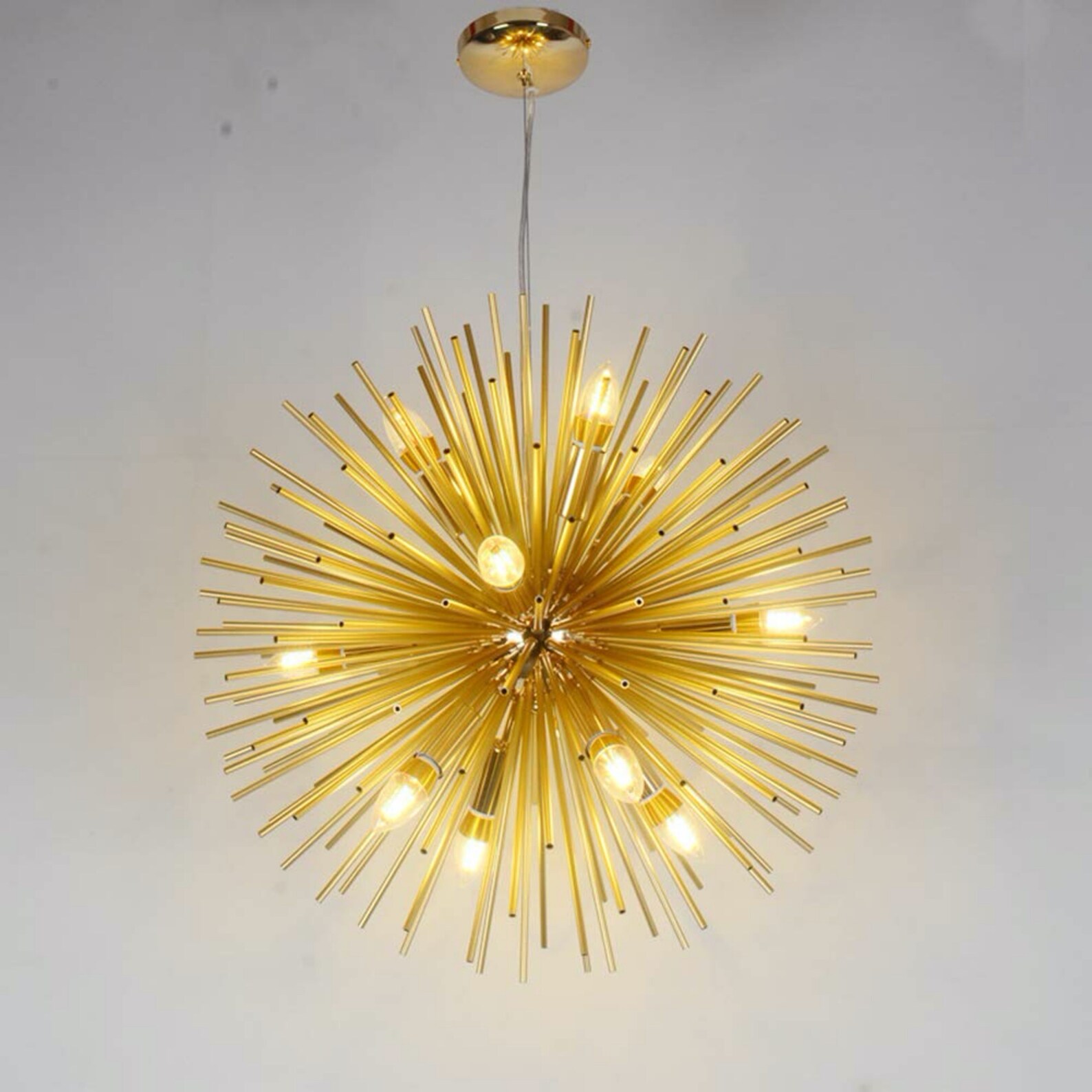 Contemporary Sputnik Chandelier Lighting Fixture 12 Light Gold Etsy