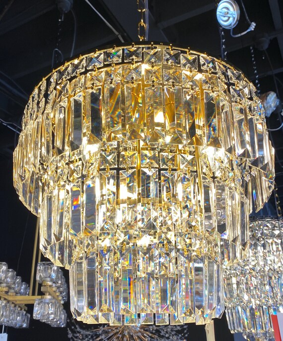 Gold flush mount crystal cheap chandelier