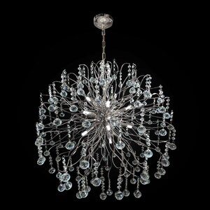 Sputnik Chandelier Modern Crystal Pendant Chandelier 30”W Over Dining Table Chrome Crystal Lighting Chandelier Dimmable