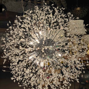 Starburst 32 Wide Clear Crystal Chandelier Chrome Finish 16 light