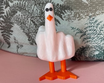 Duck you - Duck off - Middle Finger Duck - 3D Printed Ornament
