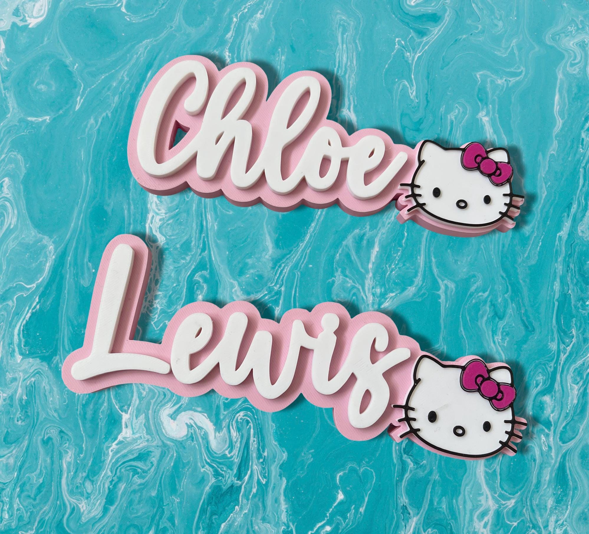 Hello Kitty Inspired Name Plate - Personalised Door Sign - Wall