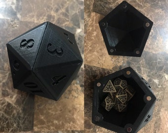 3d Printed D20 Dice of Holding - Dice Box