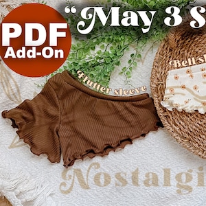 May 3 sleeve ADD-ON for May off shoulder Top tutorial and pattern serger friendly | NB-5T