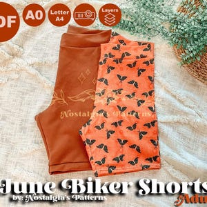 June Biker Shorts with Bands tutorial and pattern serger friendly Adult | XS-5XL