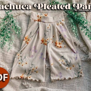 Pachuca Pleated Pants with Band tutorial and pattern serger friendly | NB-10