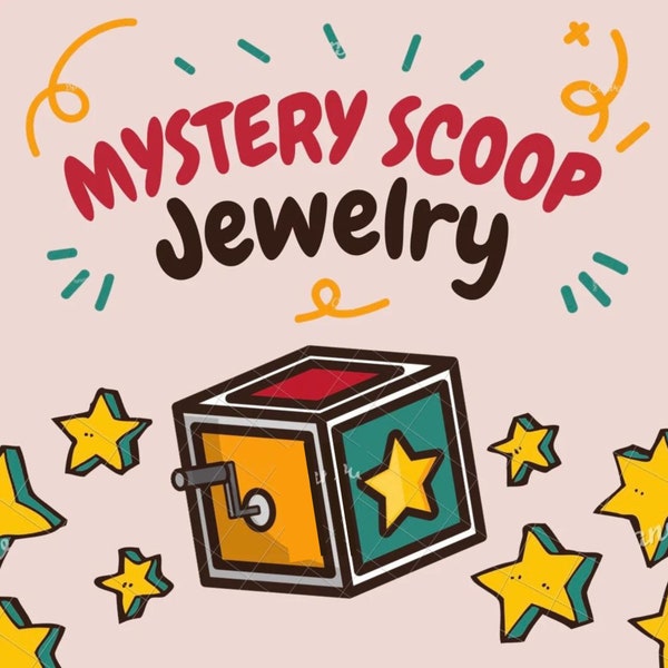Jewelry mystery scoop earrings, necklaces, keychains, bracelets, pins or rings- mystery box,  bag, jewelry-  8-12 items