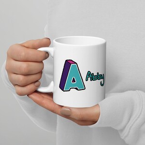 Taza con nombre personalizable Regalo para el nombre de la letra Regalo para el nombre del alfabeto de la persona Taza Regalo para la colección de tazas con el nombre personalizado Taza de café con el nombre