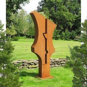 Moderne geometrische Skulptur, zeitgenössisches Kunst-Dekor, minimalistischer Akzent für Zuhause, abstrakte Statue, einzigartige Geschenkidee