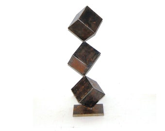 Kubusclusters | Metalen sculptuur | Abstracte kunst modern | Gigantisch groot beeldhouwwerk | Geometrische kunst | Decoratief van hoge kwaliteit.