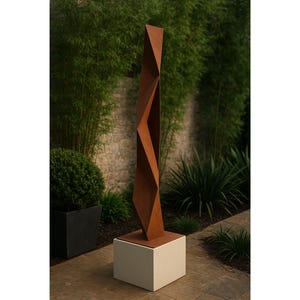 Modern Abstract Sculpture | Outdoor Large Garden Sculptures | Attractive | Stunning Unique Patina | Perfect For Garden And Pool Area.