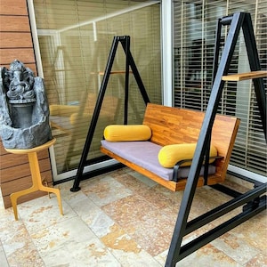 Handmade Garden Swing | Porch Swing | Powder Coated Frame | Folding System | Great Quality Swing | Best Price Swing | Indoor & Outdoor.