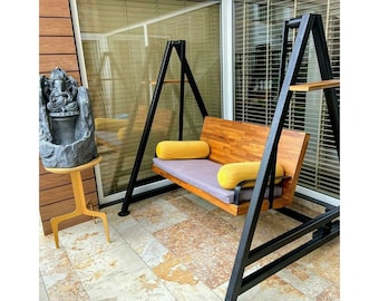 Handmade Garden Swing | Porch Swing | Powder Coated Frame | Folding System | Great Quality Swing | Best Price Swing | Indoor & Outdoor.