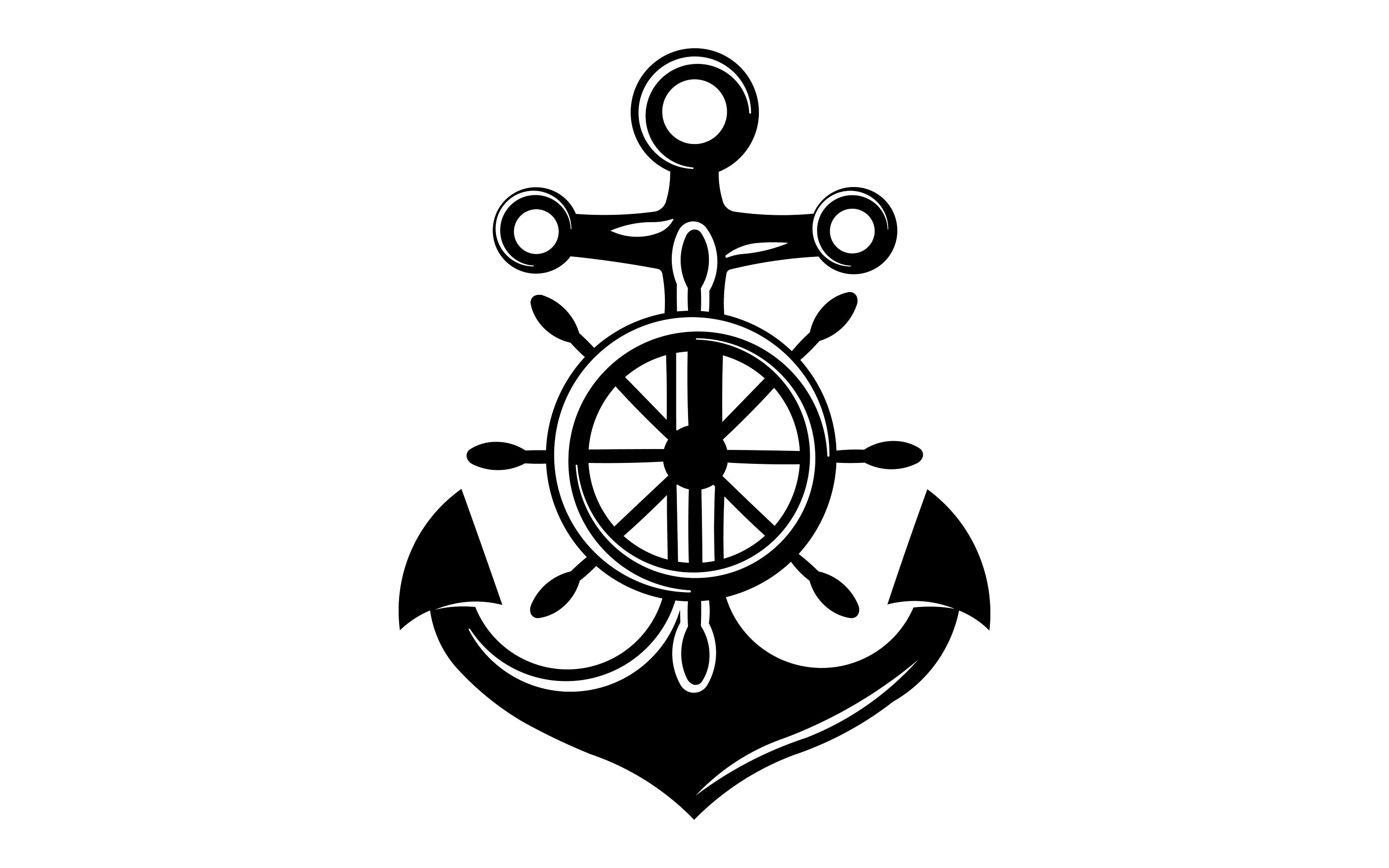 Ship Steering Wheel and Anchor DXF Sign Home Sign Laser Cut Design Vector Laser Design Dxf Files