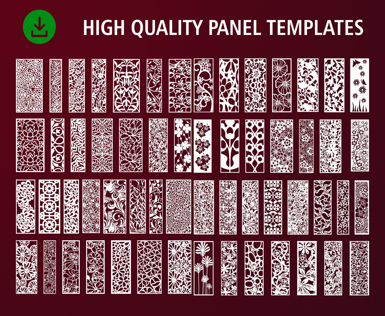 DXF Patterns File | Privacy Screen | Vinyl Decor | Panel Templates ...