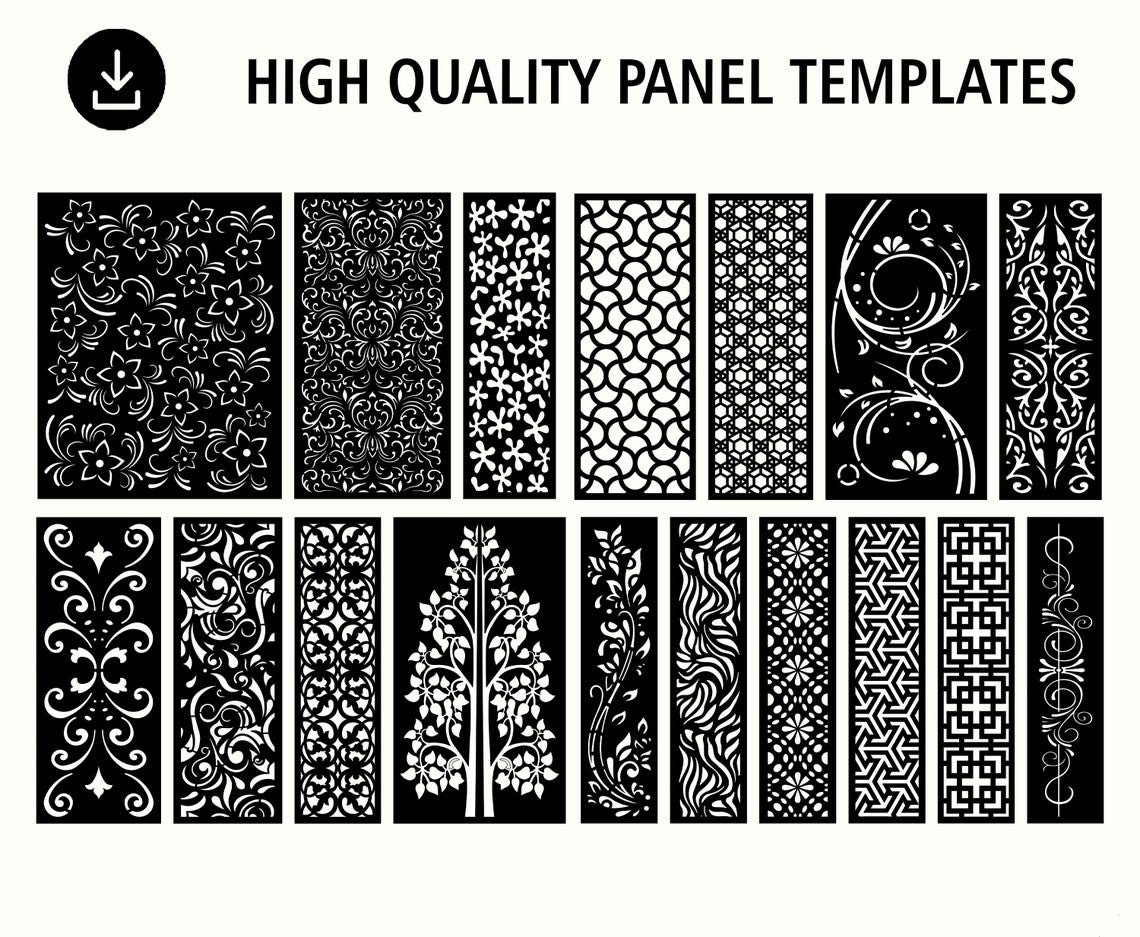 250 Files Dxf Geometric Patterns Panel Templates for CNC Etsy