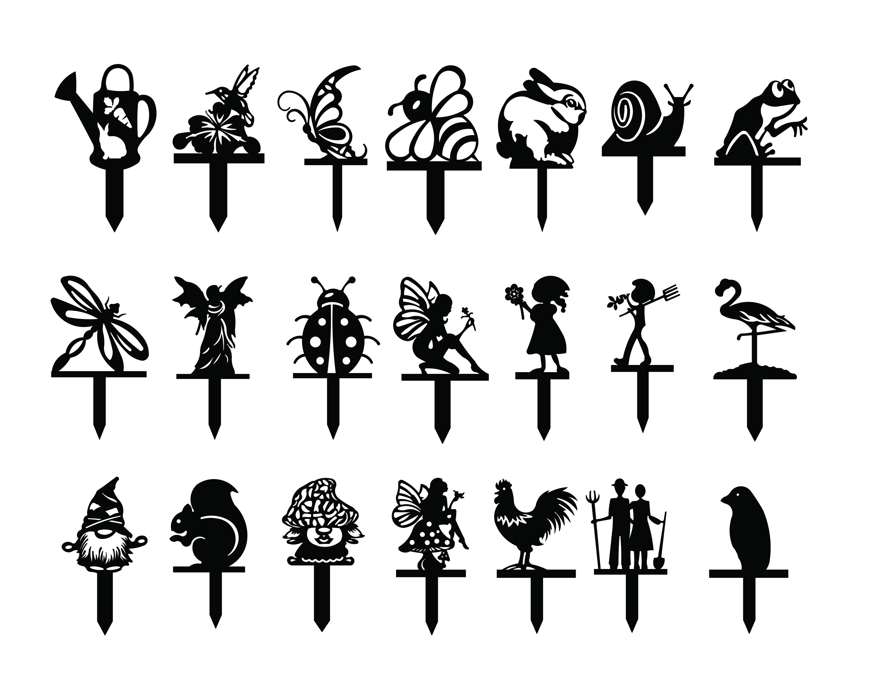 21 Gnome Garden Stake Dxf File Bundle Ready Dxf Digital Download Plasma