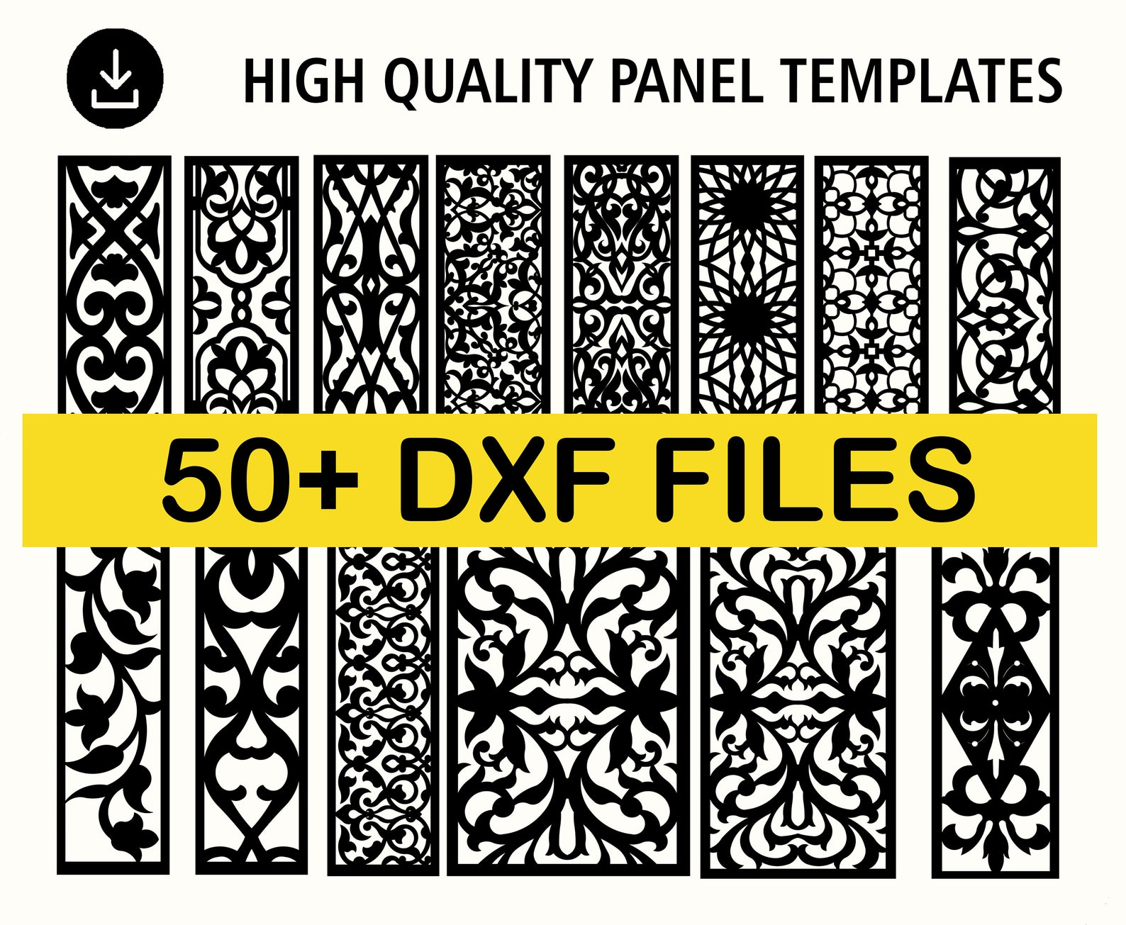DXF Patterns File Privacy Screen Vinyl Decor Panel Templates Silhouette ...