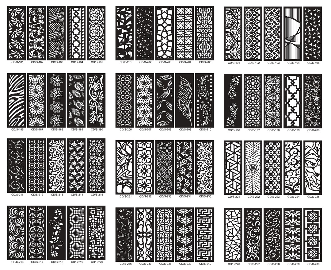 Room Divider Privacy Screen Partitions Decorative Panel Plasma Dxf CDR