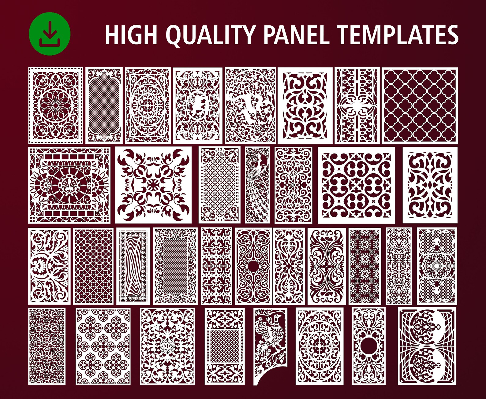 DXF Patterns File | Privacy Screen | Vinyl Decor | Panel Templates ...