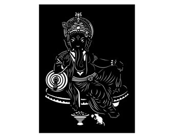 Ganesha | Indian God | Metal Plasma | Laser Cut | Design Vector | Laser design | Dxf files | digital download.