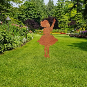 little girl | Vintage Large Metal | Silhouette for the Garden | Yard Art or Memorial Sculpture