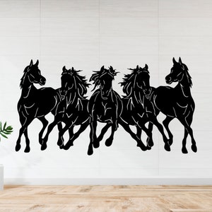 Running Horses Wall Art | Galloping Horse Metal Decor | Laser Cut Farmhouse Wall Hanging | Western Rustic Home Accent | Horse Lover Gift
