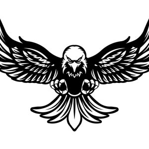 American Bald Eagle | Open Wings And Claws | Design Vector | Laser design | Dxf files | CDR, Svg, AI, Dxf, Jpg | digital download.