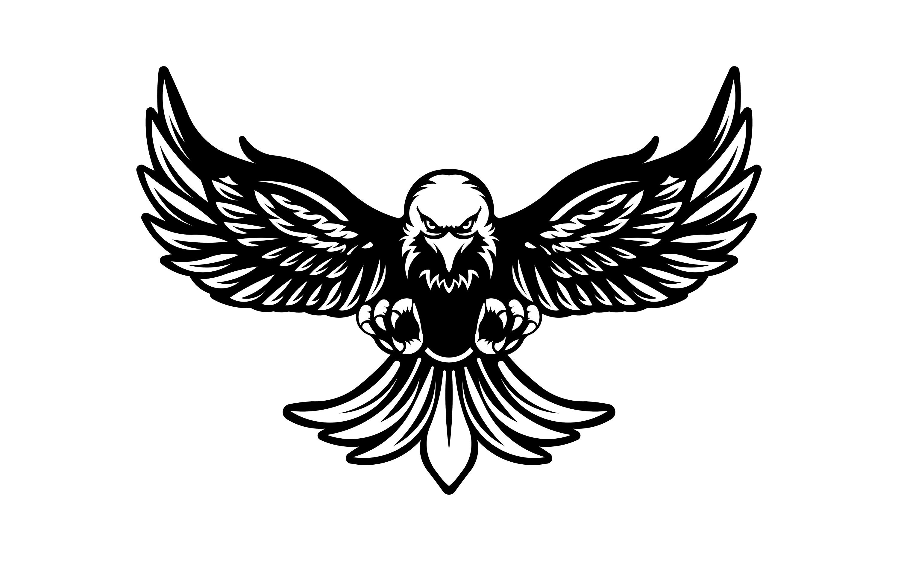 American Bald Eagle | Open Wings and Claws | Design Vector | Laser ...